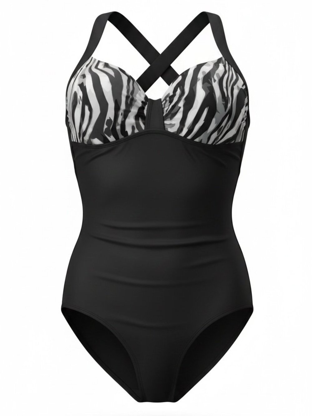 Catalina One-Piece Swimsuit Black White Women's Size Medium 8-10 Nylon